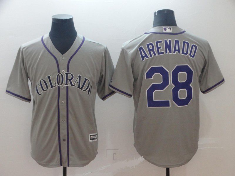 Men Colorado Rockies #28 Arenado Grey Game MLB Jersey->cleveland indians->MLB Jersey